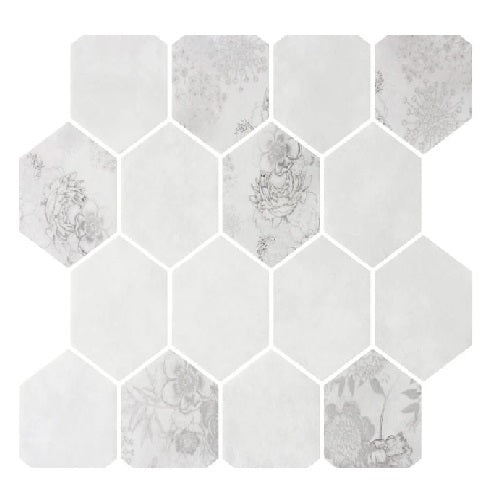 Botanicals Ainsley Glass Mosaic - 3" Hexagon - Matte