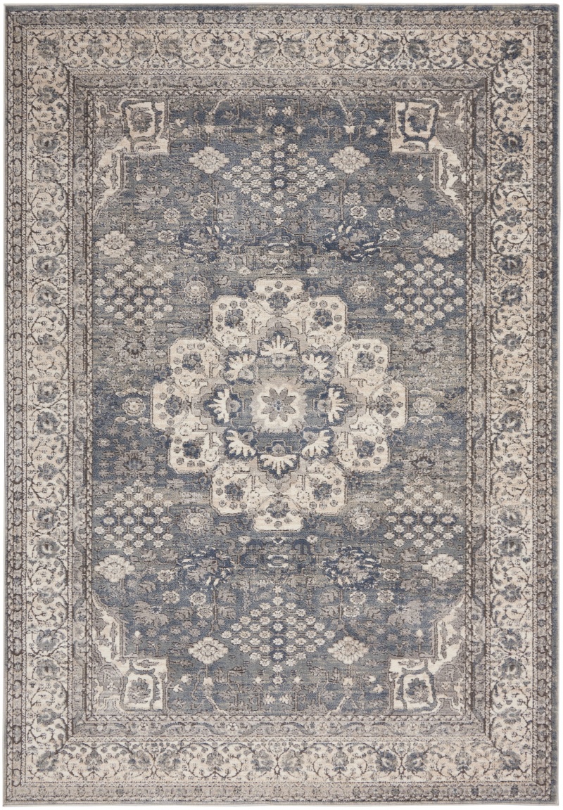 Quarry Qua07 Grey / Ivory Polypropylene Vintage Area Rug
