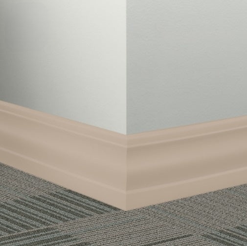 Johnsonite Beige Rubber Millwork Contoured Wall Base - 4 1/4" X 96" X 3/8" Delinate - Millwork Contoured Wall Base