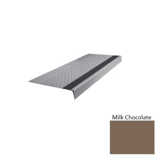 Flextones Milk Chocolate Type 685 With Flush Carborundum Strip Distinct Designs Rubber - 12" X 72" Stair Tread - Diamond Profile Design