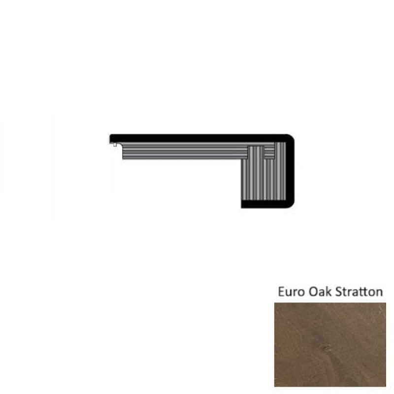 Mill Creek Euro Oak Stratton Hardwood Moulding / Trim - 84" Engineered Square Stair Nose - Urethane