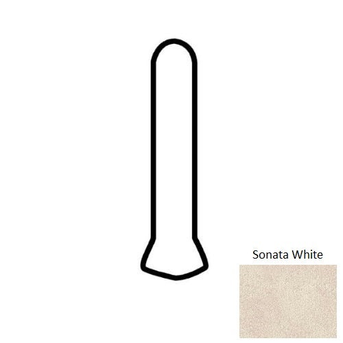 Chord Sonata White Porcelain Floor & Wall Trim - 1" X 6" Cove Base Outcorner - Unpolished