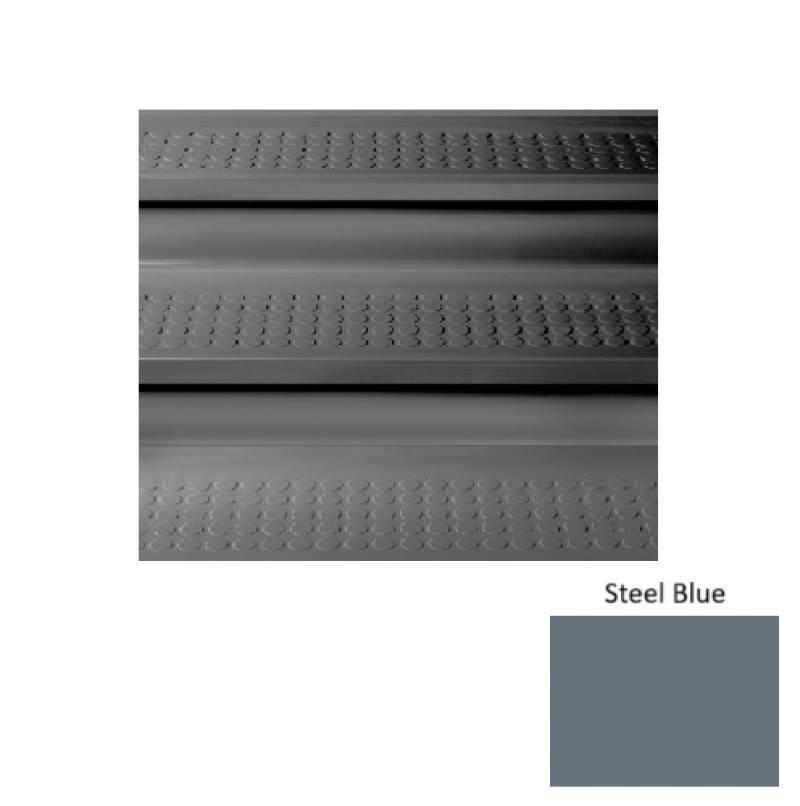 Roppe Steel Blue Raised Circular Rubber Stair Tread