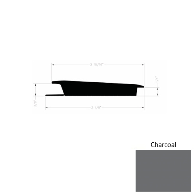 Solid 75 Charcoal Rubber Rolling Traffic Transition