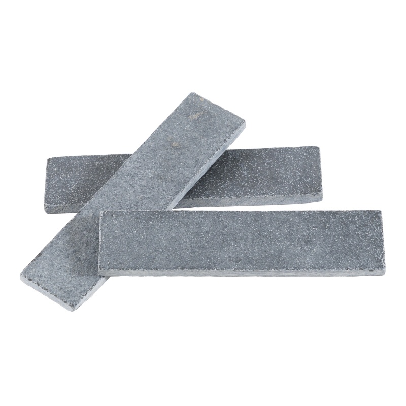 Lime Black Limestone Thin Brick Loose Veneer - Tumbled - 2" X 8"