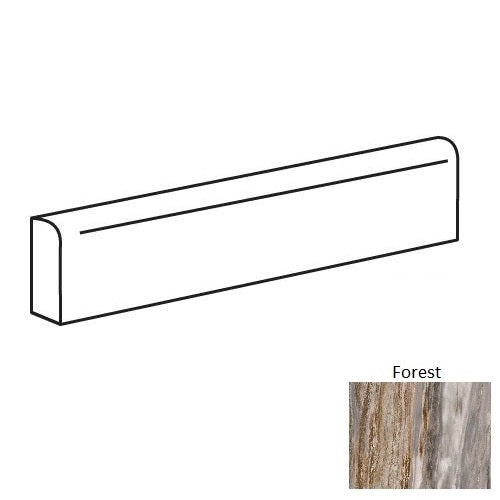 Bellagio Forest Porcelain Floor & Wall Trim - 3" X 24" Bullnose - Natural