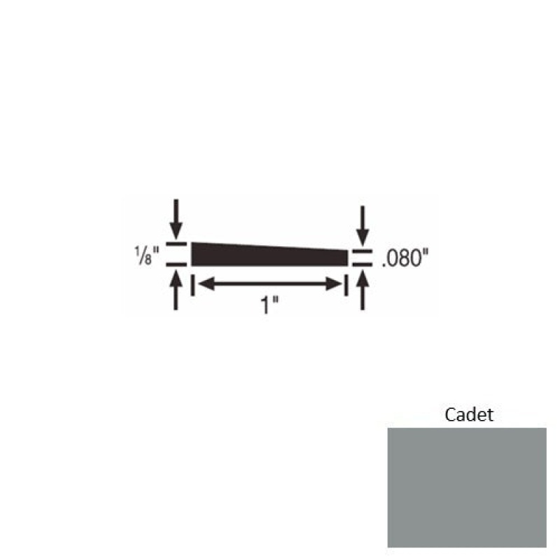 Solid 59 Cadet Rubber Reducer Strip - 1" X 9 Ft (108") X 1/8"