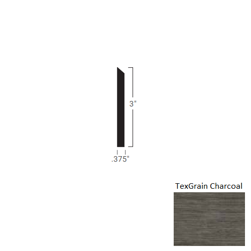 Johnsonite Texgrain Charcoal Rubber Masquerade Wall Base