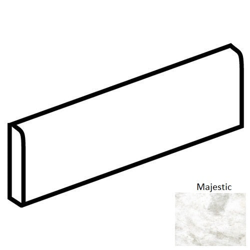 Mythique Marble Majestic Porcelain Floor & Wall Trim - 3" X 24" Bullnose