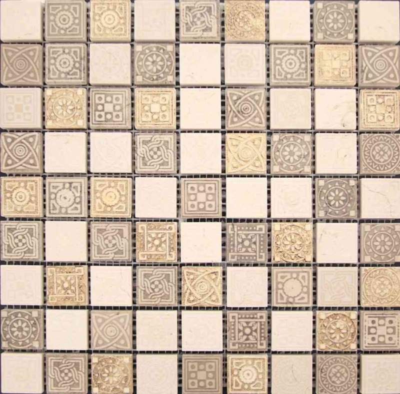 Skalini Line Artistic Stone Legend 1 Natural Stone Mosaic - 1.2" X 1.2" - Textured & Foiled