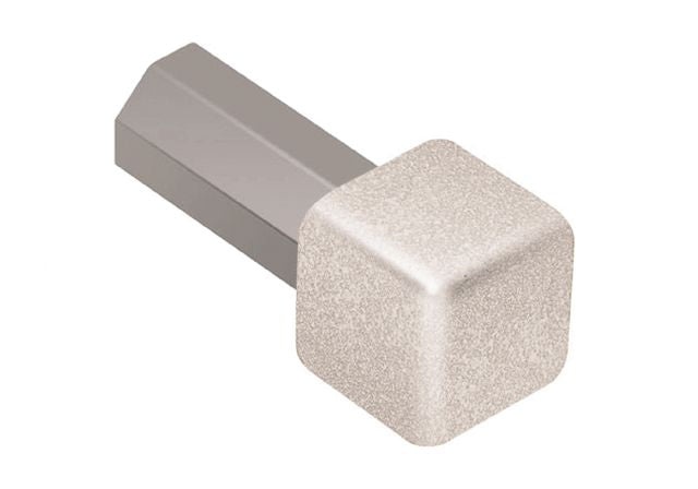 Quadec Inside & Outside Corner Metal Tile Edging Trim - Greige Textured Color Coated Aluminum