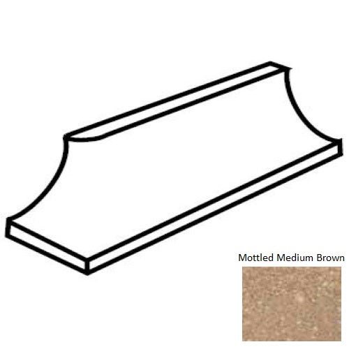 Keystones Unglazed Mosaic Mottled Medium Brown Porcelain Floor & Wall Trim - 1" X 2" Cove Base Outcorner - Matte