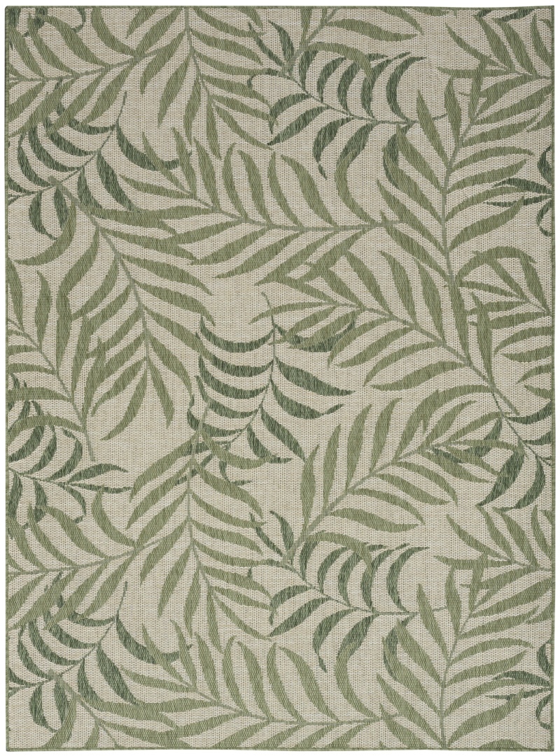 Garden Oasis Ivory Green Outdoor Area Rug
