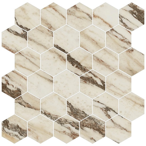 Canzona Harmonic Ruby Porcelain Mosaic - 2" Hexagon
