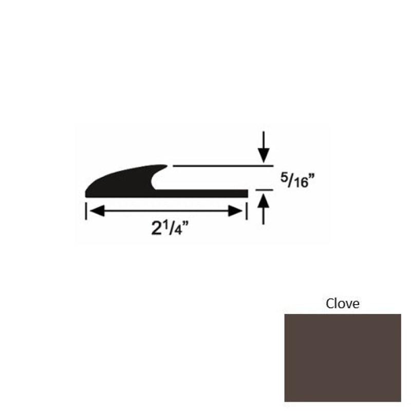 Solid 39 Clove Rubber Glue Down Carpet Edge - 2 1/4" X 9 Ft (108") X 5/16"