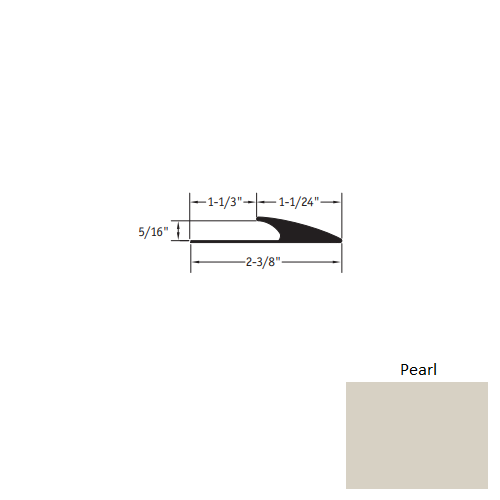 Johnsonite Pearl Vinyl Moulding / Trim - 1 1/24" X 12 Ft (144") X 5/16" Edge Guard - Edge Guard