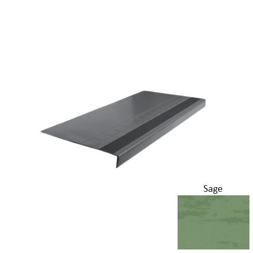 Evolving Styles Creative Elements Sage Type 875 With Flush Carborundum Strip Distinct Designs Rubber - 12 1/4" X 72" Stair Tread - Raised Square Design
