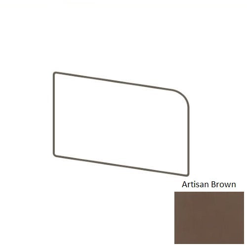 Color Wheel Classic Artisan Brown Ceramic Wall Trim - 3" X 6" Bullnose Corner Left