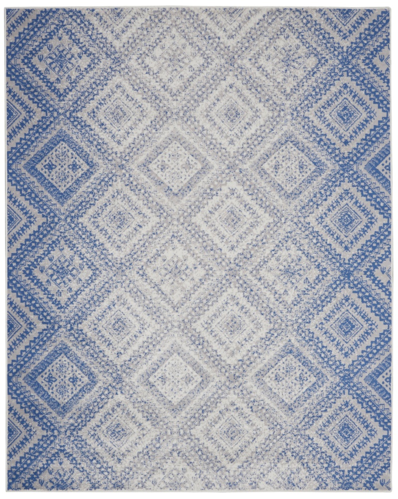 Whimsicle Whs17 Ivory Blue Polypropylene Bohemian Area Rug