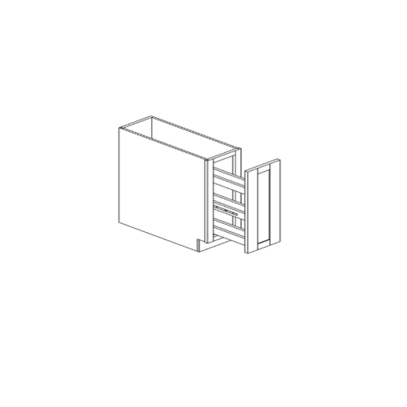 Matt Black Wood Kitchen Spice Pull Out Rack Base Cabinet - 9" X 24" X 34.5" (Assembly Required) - Matt Black