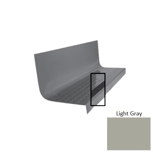 Flextones Light Gray Type 1776 With Flush Ribbed / Smooth Insert Distinct Designs Rubber - 20 1/2" X 72" Stair Tread - Rgt Radial Ii Raised Disc Design