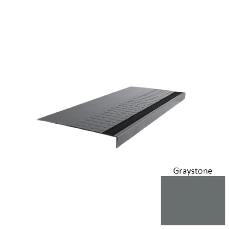 Flextones Graystone Type 776E Distinct Designs Rubber - 15" X 72" Stair Tread - Rgt Radial Ii Raised Disc Design