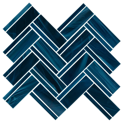Cubist Cobalt Glass Mosaic - Acute - Glossy