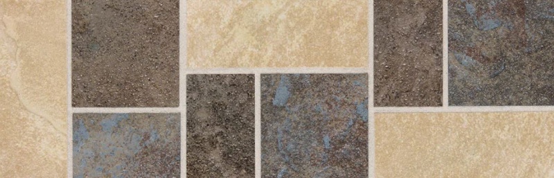 Continental Slate Gold / Blue / Brown Porcelain Border