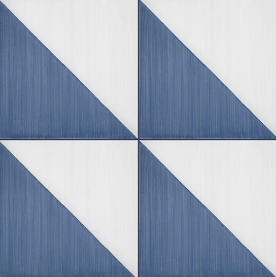 Scenario Blu Triangle Porcelain Tile - Matte - 8" x 8"