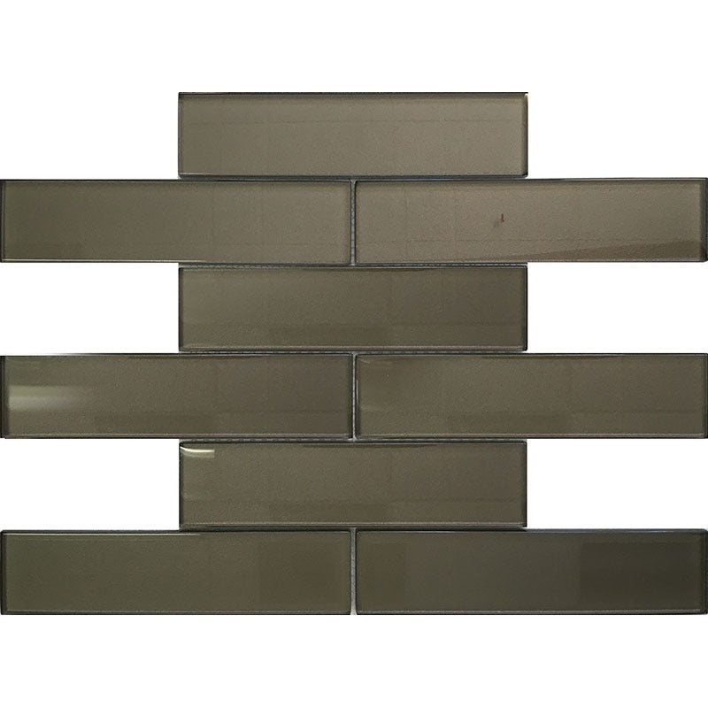 Galaxy Smoke Glass Mosaic - 1.9" X 7.7" Brick - Glossy