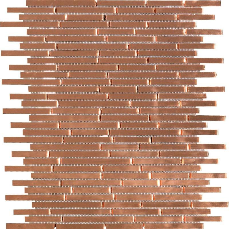 Roca Copper Mirror Linear Porcelain Mosaic