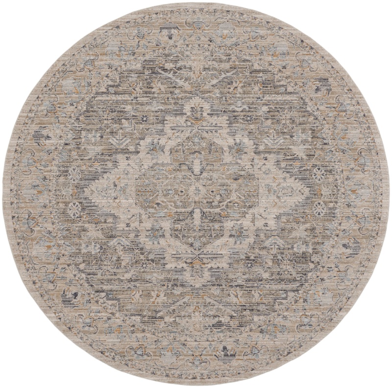 Lynx Ivory Taupe Round Area Rug