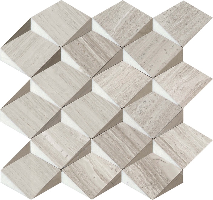 Bizou Cream / White Marble Marble Mosaic - Crest - Polished