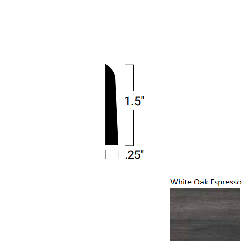 White Oak Espresso Rubber Shoe Moulding