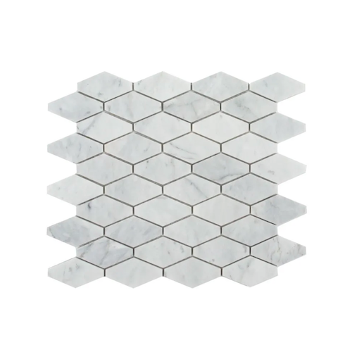 Spec 09 Carrara Marble Mosaic - Elongated Hexagon - Honed