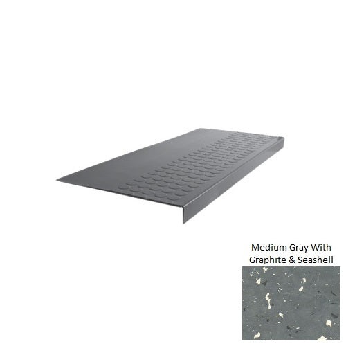 Spextones Medium Gray with Graphite & Seashell Rubber Stair Tread