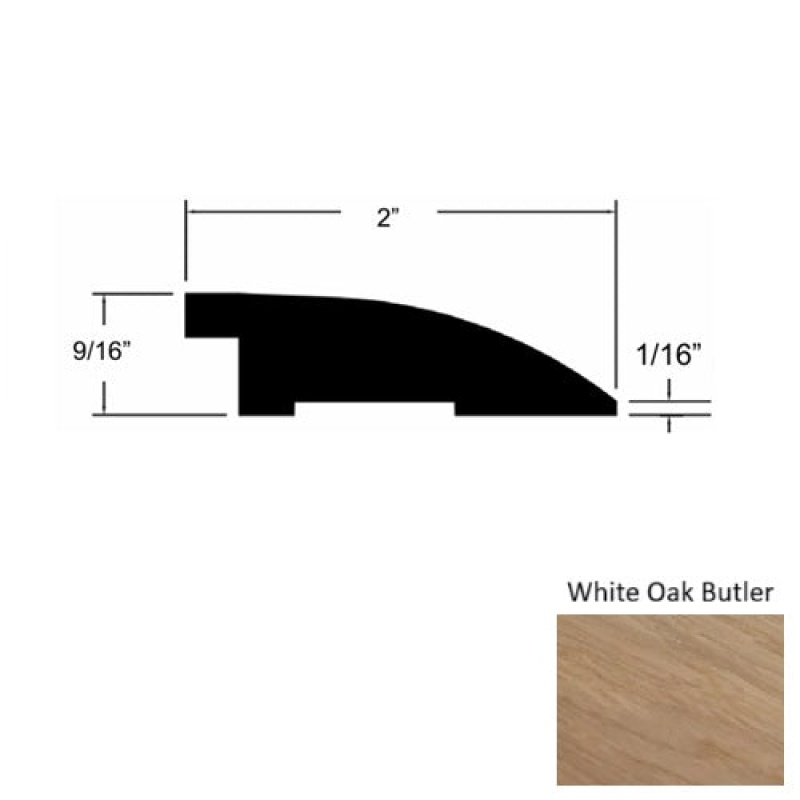 Sylvania White Oak Butler Hardwood Moulding / Trim - 2" X 78" Reducer - Urethane