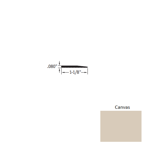 Johnsonite Canvas Vinyl Moulding / Trim - 1 1/8" X 3 Ft (36") X .080" Reducer - Reducer