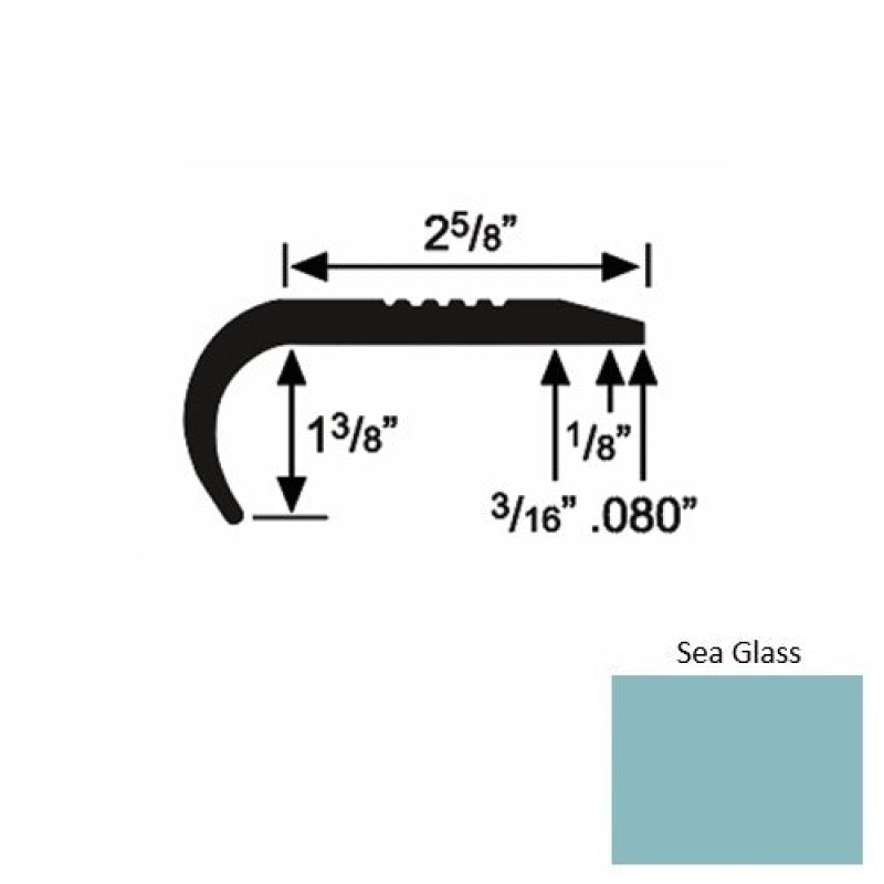 Roppe Solid 04 Sea Glass Rubber Residential Stair Nosing
