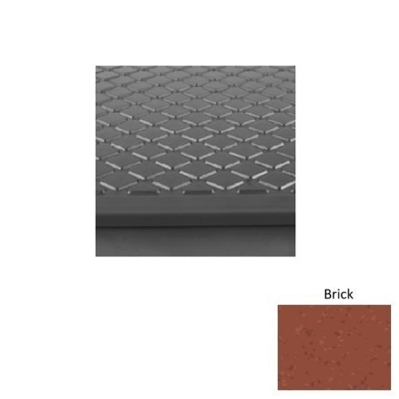 Symmetry 31 Brick Rubber (Rd) With Galley Red Abrasive Strip Stair Tread With Dupont Kevlar - Textured