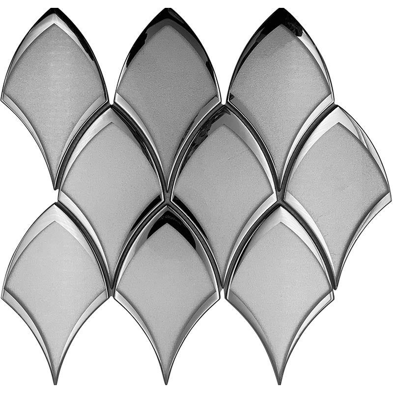 Monaco Monte Carlo Blanc Glass Mosaic - 3.7" x 6.3" Fan - Glossy