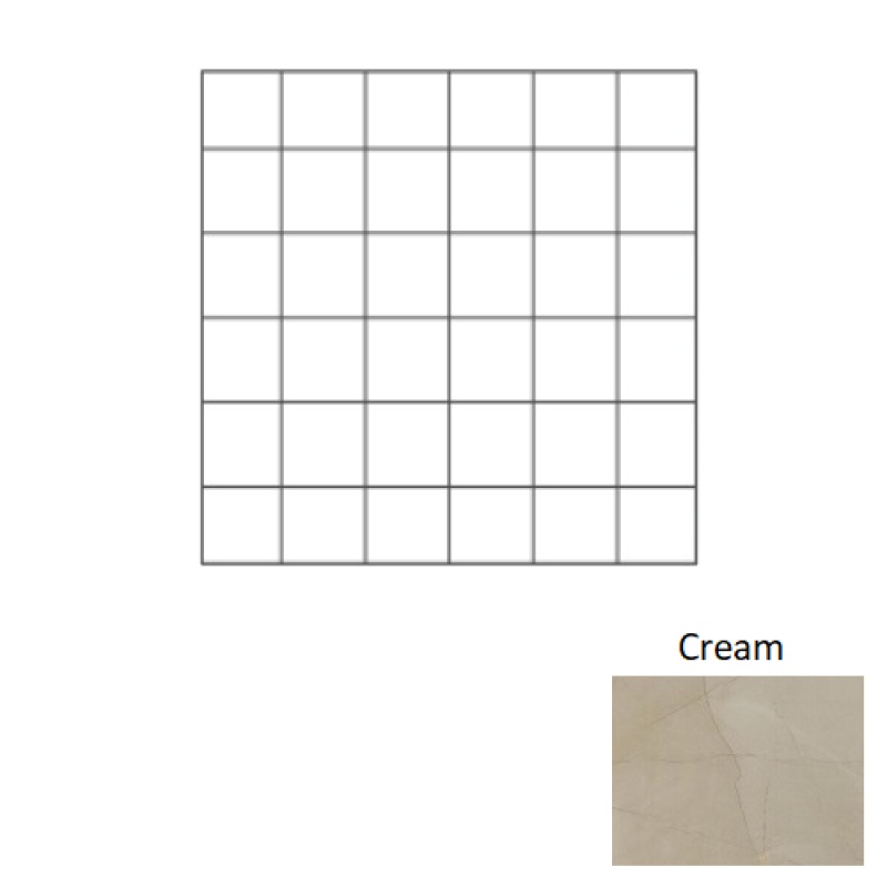 Sande Cream Porcelain Mosaic - 2" X 2" - Matte