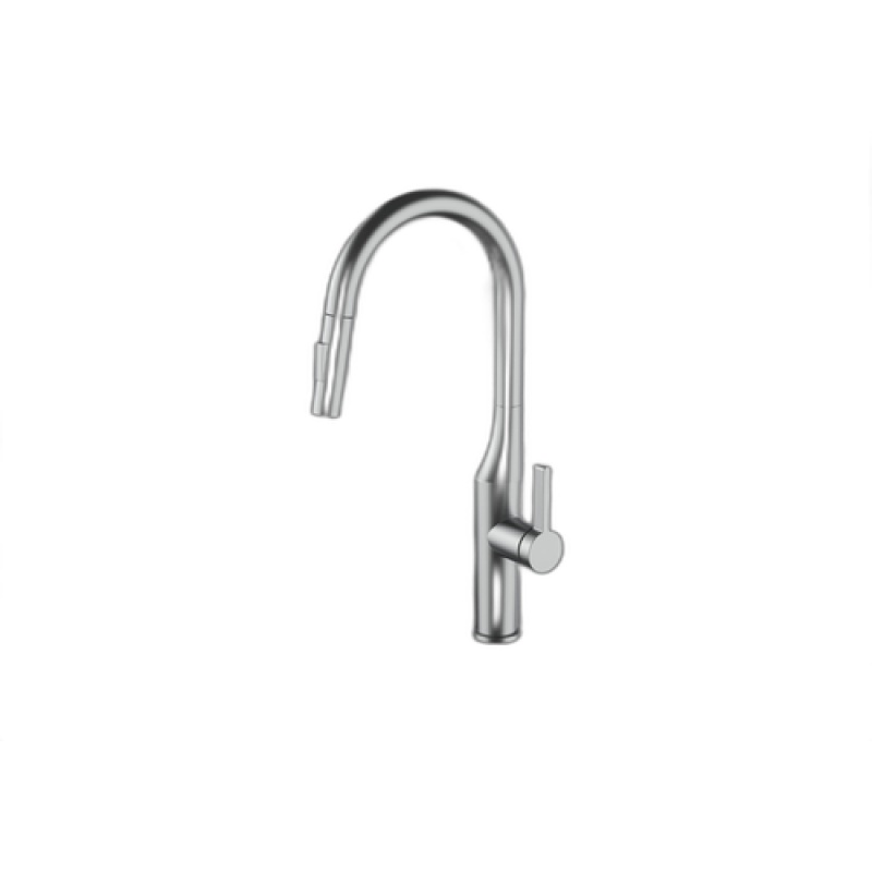 Mekong Brushed Nickel Kitchen Faucet - Single Handle / One Hole With Swivel Spout - Brushed Nickel