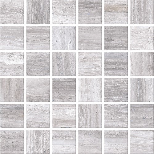 Zenit Grey Porcelain Mosaic - 2" X 2" - Honed