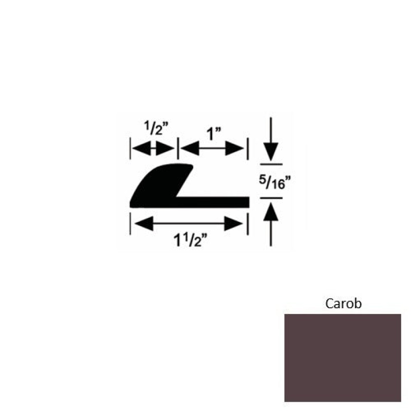 Solid 36 Carob Rubber Underlap Carpet Edge