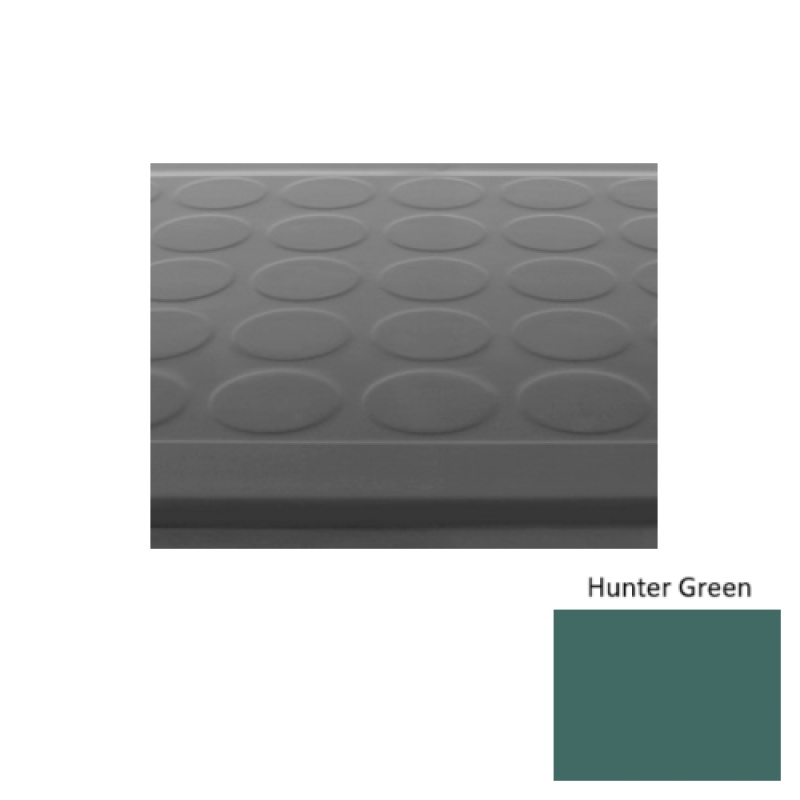 Solid 92 Hunter Green Low Profile Raised Circular Rubber (Sq) Stair Tread - Textured