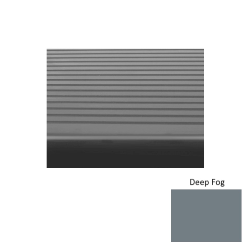 Solid 80 Deep Fog Light Duty Rubber (Sq) Stair Tread - Ribbed