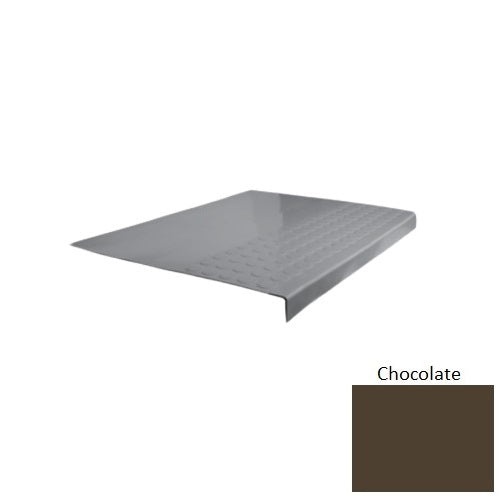 Flextones Chocolate Type 701 Distinct Designs Rubber - 12" X 72" Stair Tread - Rgt Radial Ii Raised Disc Design