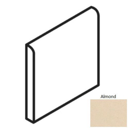 Colormatch Almond Ceramic Wall Trim - 8" X 8" Bullnose (Qh02) - Matte