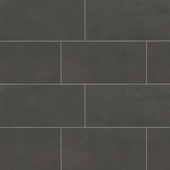 Simply Modern Black Porcelain Tile - Honed - 12" X 24"